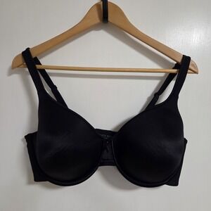 Vanity Fair Bra 38DD Black‎ Full Coverage Underwire Smooth T Shirt Style 75335